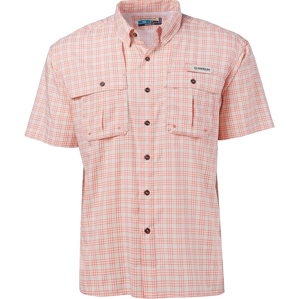 Magellan Outdoors Men's Aransas Pass Button Down Short Sleeve Shirt!